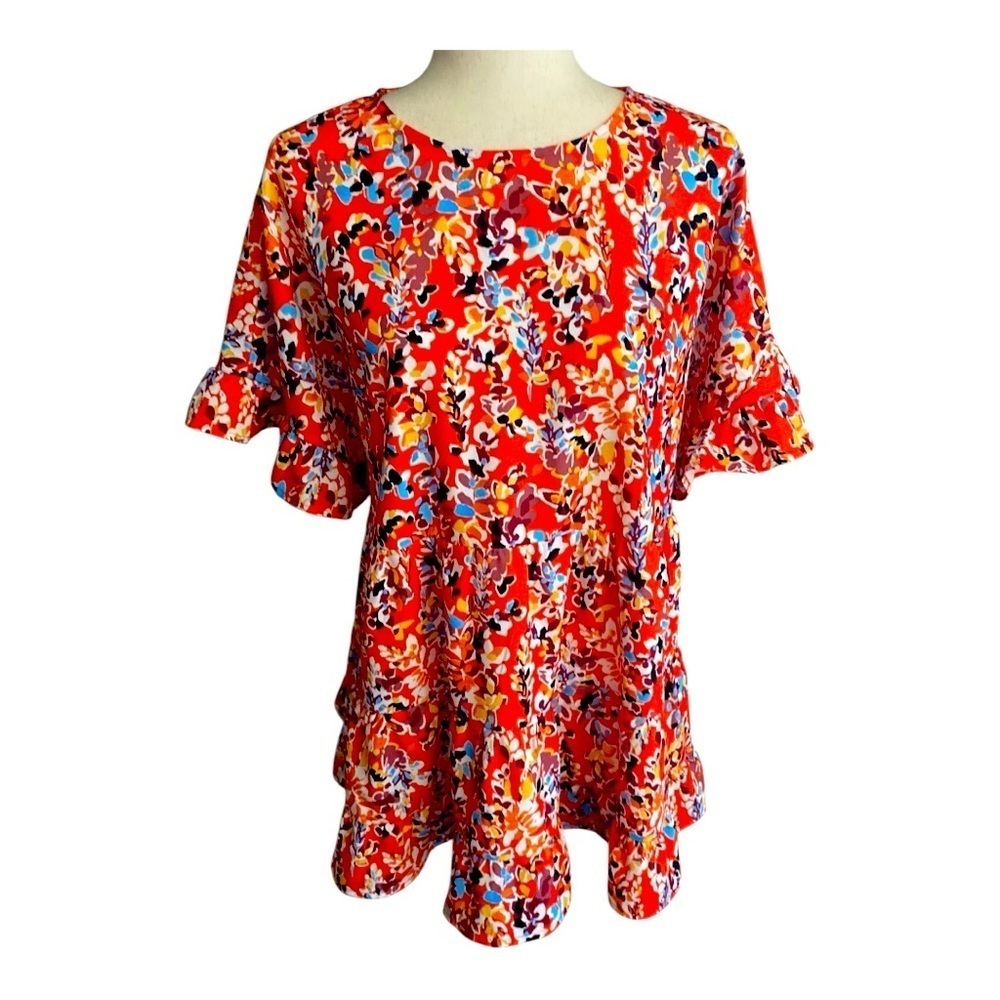 NWOT-BOUTIQUE-WOMENS BABYDOLL STYLE TOP-SIZE 1X
